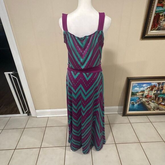 Womens Plus Size Maxi Skirt and Cardigan, size XL, Coral Bay, Purple and Turquoi - Picture 5 of 8